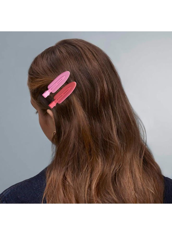 Cptots 10 Pcs Creaseless No Crease No Bend Flat Hair Clips For Styling Non Slip Makeup Clips For Women Salon Hairstyle, Pink Rose Red - Image 4