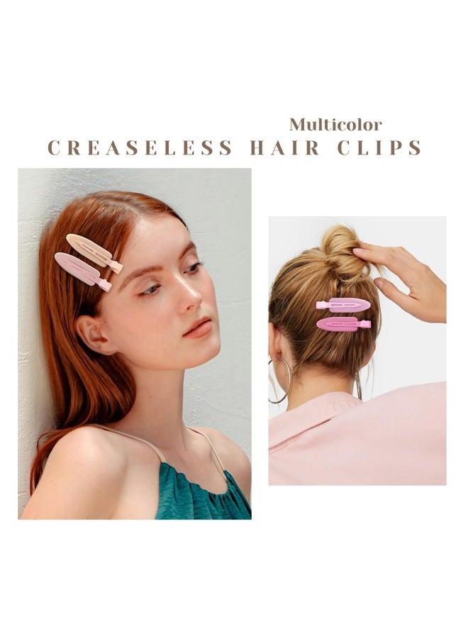 Cptots 10 Pcs Creaseless No Crease No Bend Flat Hair Clips For Styling Non Slip Makeup Clips For Women Salon Hairstyle, Pink Rose Red - Image 5