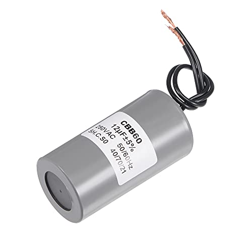 MECCANIXITY CBB60 Run Capacitor 12uF 250V AC 2 Wires 50/60Hz Cylinder Motor Running Capacitor 73x38mm for Air Compressor Water Pump - Image 1