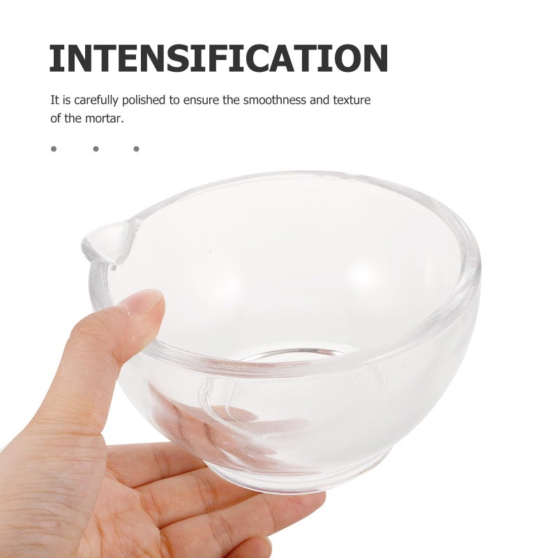 Glass Mortar and Pestle Set 12cm Spice Grinding Bowl for Garlic Crushing Kitchen Cooking - Image 5