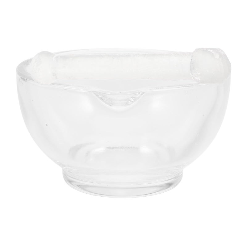 Glass Mortar and Pestle Set 12cm Spice Grinding Bowl for Garlic Crushing Kitchen Cooking - Image 2