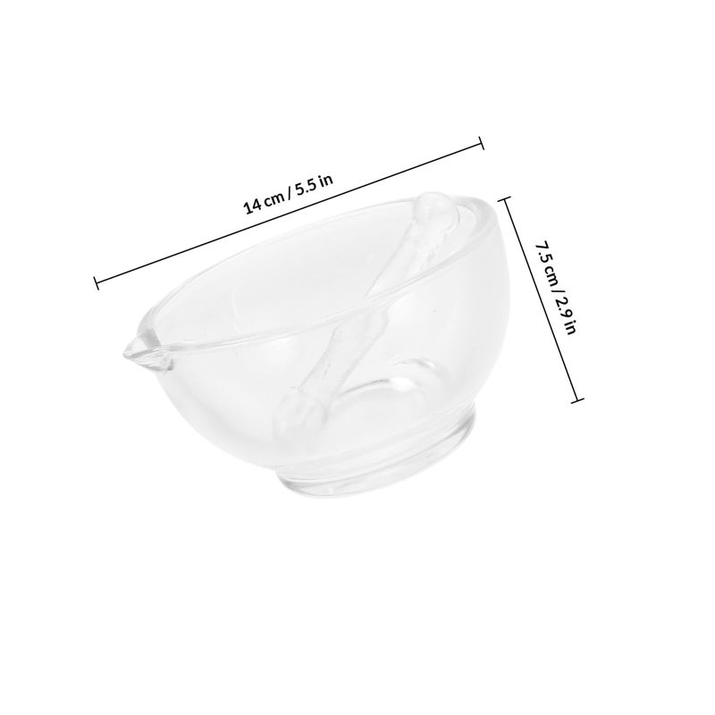 Glass Mortar and Pestle Set 12cm Spice Grinding Bowl for Garlic Crushing Kitchen Cooking - Image 3