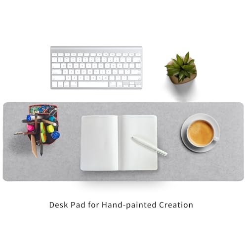 DAWNTREES Large Felt Desk Mat,47.2"x 23.6",Non-Slip Desk Pad for Office and Home,120x60cm Full Table Mouse Pad,Keyboard Mats for Desk,Desktop Protection(Light Gray) - Image 5
