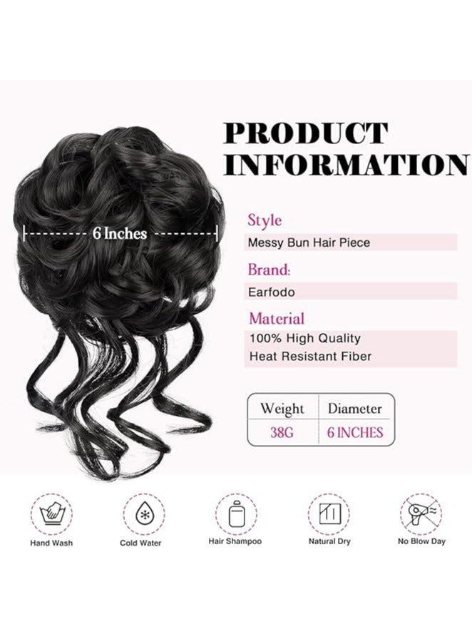 فوضوي كعكة الشعر قطعة ، أشعث أوبدو مع المحلاق الشعر كعكة ملحقات متموجة مجعد الشعر التفاف ذيل حصان آدمي توك شعر للنساء - Image 2