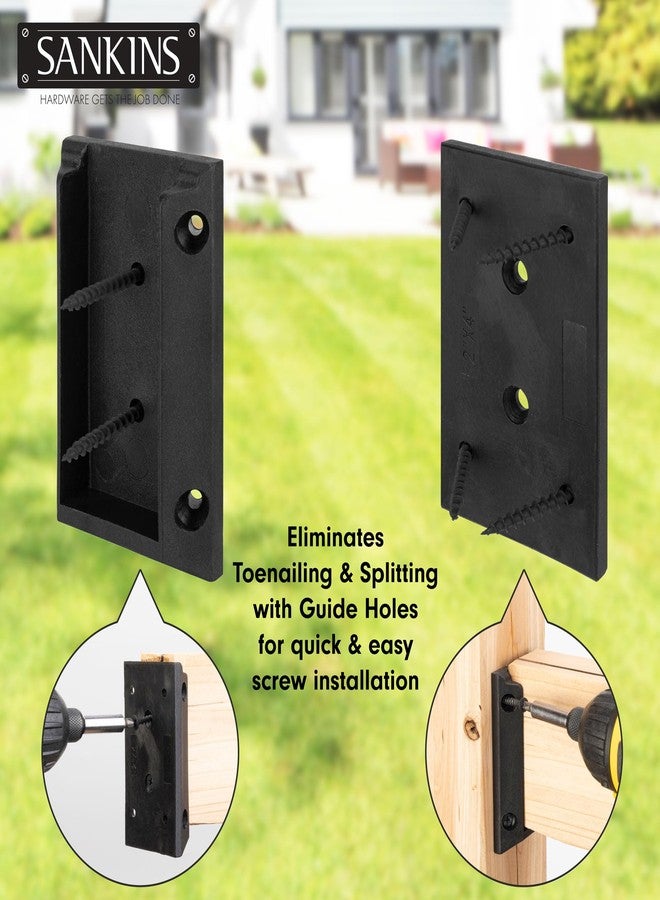 SANKINS 40pcs Deck Railing Bracket Connectors for 2x4, Deck Railing Kit Durable PP Plastic, Brackets for Connection of Wooden Deck Railing Posts, Handrail Deck Railing Brackets, Black - Image 4
