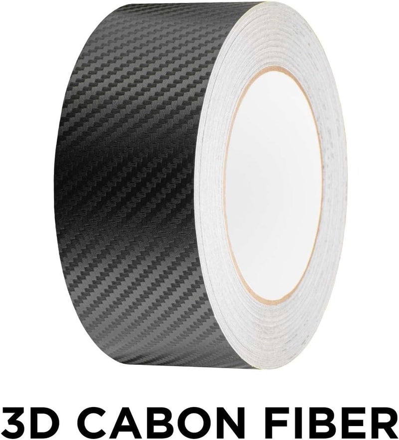 EZAUTO WRAP 3D Carbon Fiber Black Free Tool Kit Vinyl Wrap Rool Kit for Black Out Chrome Delete Window Trim Door Trim 2 in x 75 ft - Image 2
