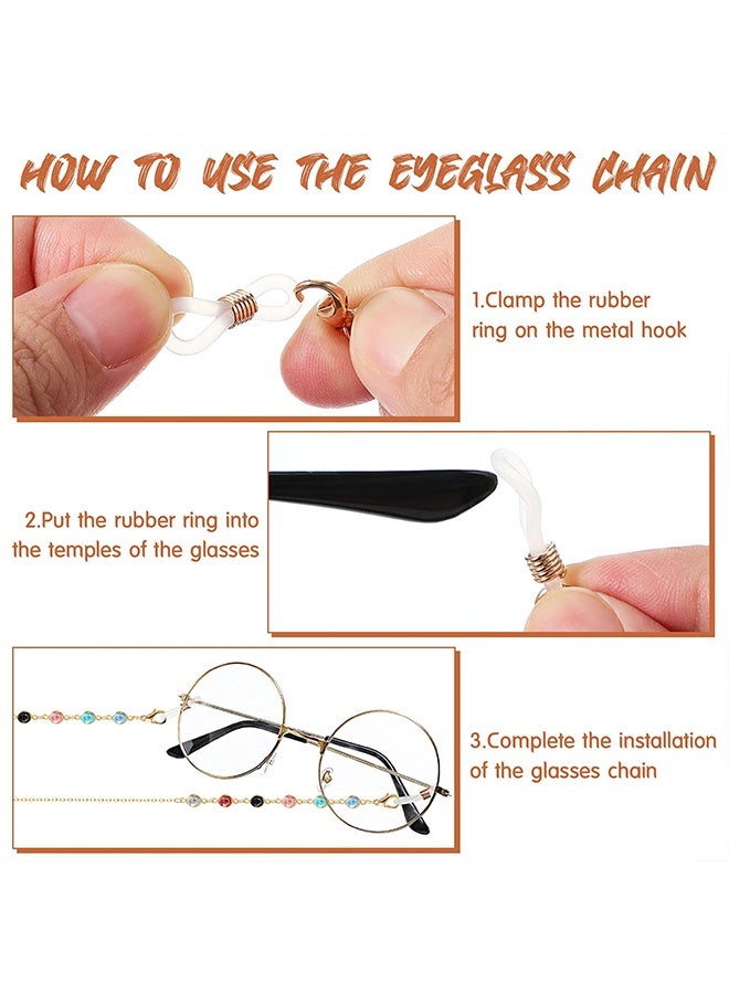 جي دي 6 قطع من سلاسل النظارات المانعة للانزلاق للرجال والنساء، حوامل أحزمة النظارات المضادة للضياع، حبل تعليق للنظارات، ملحق للنظارات، سلسلة نظارات شمسية أنيقة، حبل نظارات القراءة - Image 3