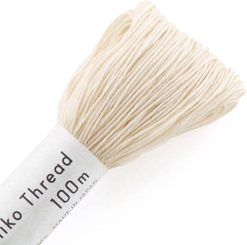 olympus Shibori Dragon Sashiko Large Skein 111yds Thread, Off-White - Image 1