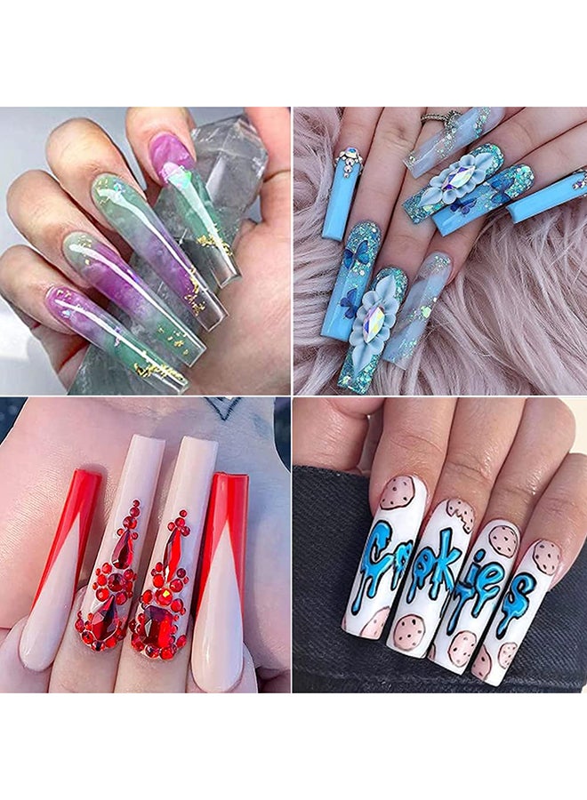 brunson نصائح أظافر مزيفة XXXL سوبر طويلة أنبوب ماء أبيض BWPWNT - Image 3