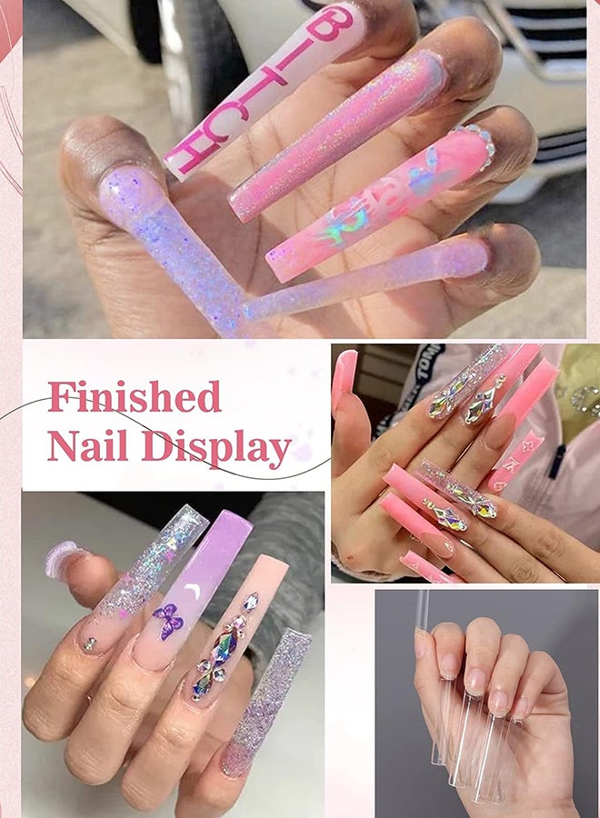 brunson نصائح أظافر مزيفة XXXL سوبر طويلة أنبوب ماء أبيض BWPWNT - Image 4