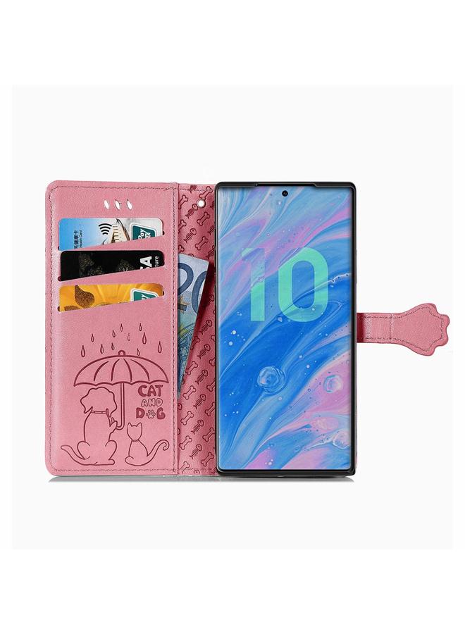 Zaboon Case For Galaxy Note 10 Pro Cute Cat and Dog Embossed Horizontal Flip Leather Case with Bracket / Card Slot / Wallet / Lanyard - Image 3