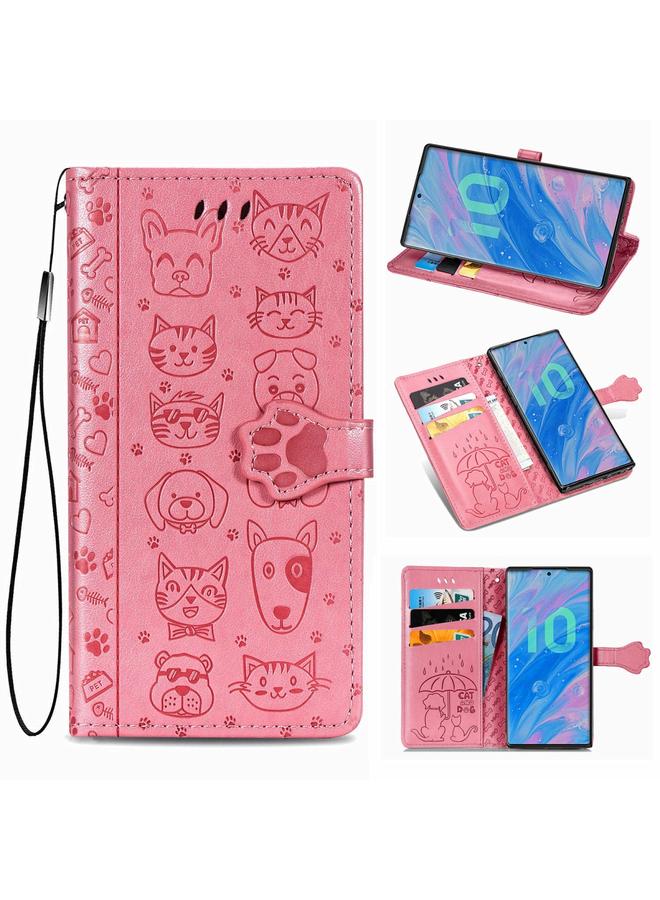 Zaboon Case For Galaxy Note 10 Pro Cute Cat and Dog Embossed Horizontal Flip Leather Case with Bracket / Card Slot / Wallet / Lanyard - Image 1