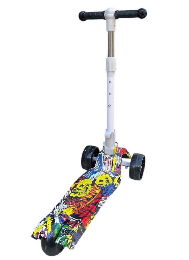 Generic Kids Adjustable Mini Kick Scooter with Flashing Polyurethane Best Gifts Age 3 to 10 years. Yellow aluminum structure  - Image 2