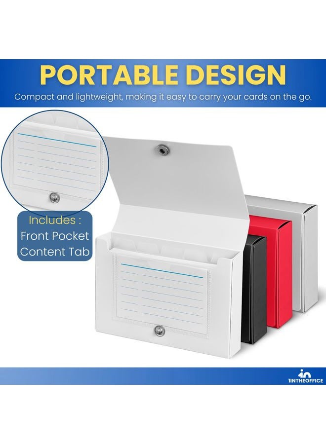 1InTheOffice Index Card Holder 3x5, Index Card Case, Assorted Colors, Holds 100 3x5 Card, (4 Pack) - Image 4