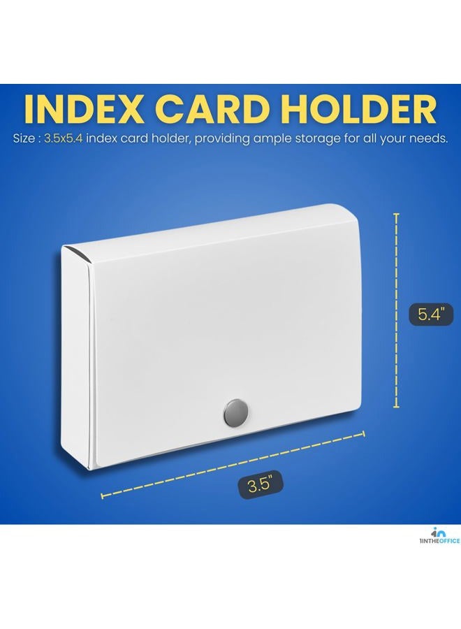 1InTheOffice Index Card Holder 3x5, Index Card Case, Assorted Colors, Holds 100 3x5 Card, (4 Pack) - Image 2
