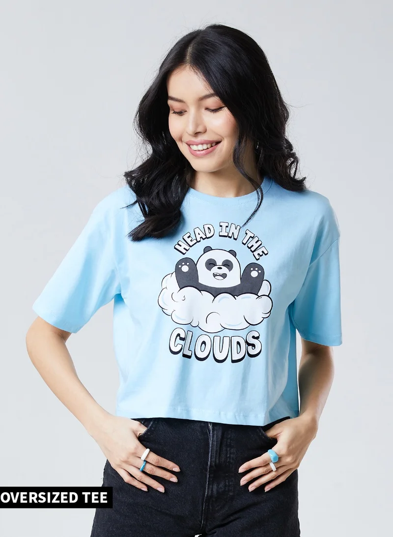 The Souled Store The Souled Store Head in The Clouds Printed Cropped T-Shirts for Women and Girls