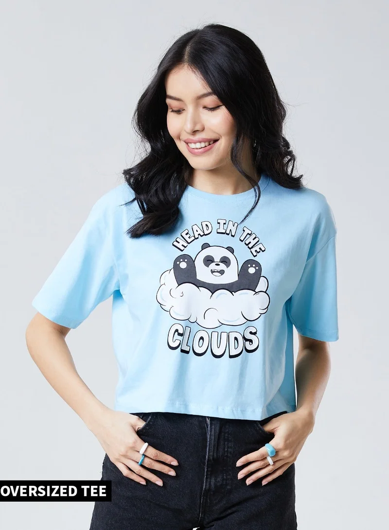 ذا سوليد ستور تيشيرت قصير بطبعة رأس في السحاب للنساء والفتيات من ذا سوليد ستور