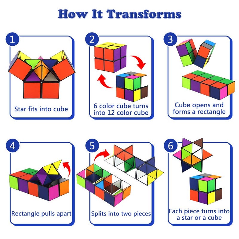 Euclidean Cube Star Cube Magic Cube Set, 2 in 1 Yoshimoto Cube for Kids and Adults, Toy for Boys and Girls Ages 8-12 - Image 2