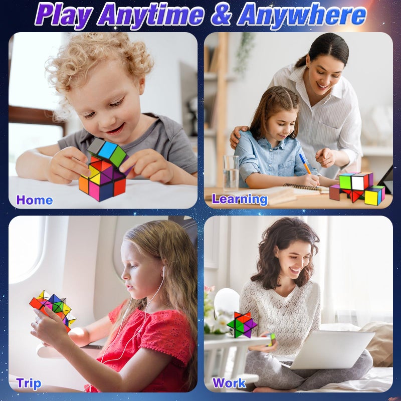 Euclidean Cube Star Cube Magic Cube Set, 2 in 1 Yoshimoto Cube for Kids and Adults, Toy for Boys and Girls Ages 8-12 - Image 3