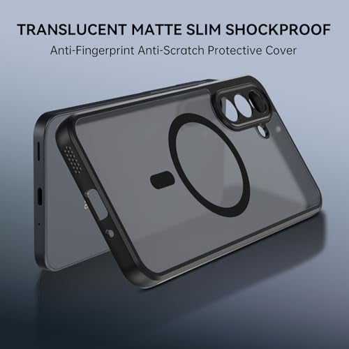 GUAGUA for Samsung Galaxy A17 5G with Magnetic Slim Translucent Matte Skin Feeling Samsung A17 Cases Shockproof Protective Anti-Scratch Cover for Galaxy A17 5G 6.7", Black - Image 3