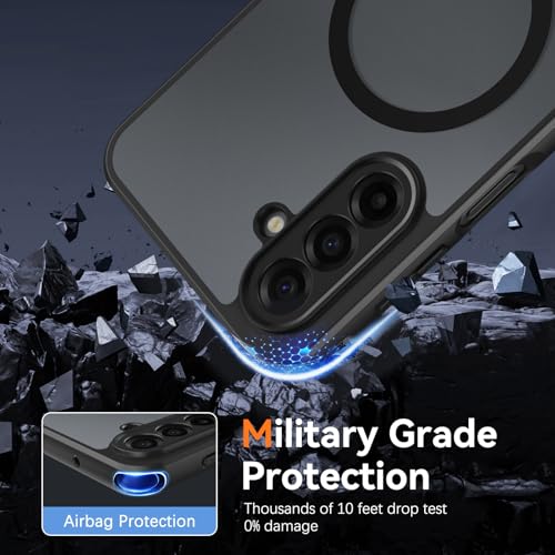 GUAGUA for Samsung Galaxy A17 5G with Magnetic Slim Translucent Matte Skin Feeling Samsung A17 Cases Shockproof Protective Anti-Scratch Cover for Galaxy A17 5G 6.7", Black - Image 5