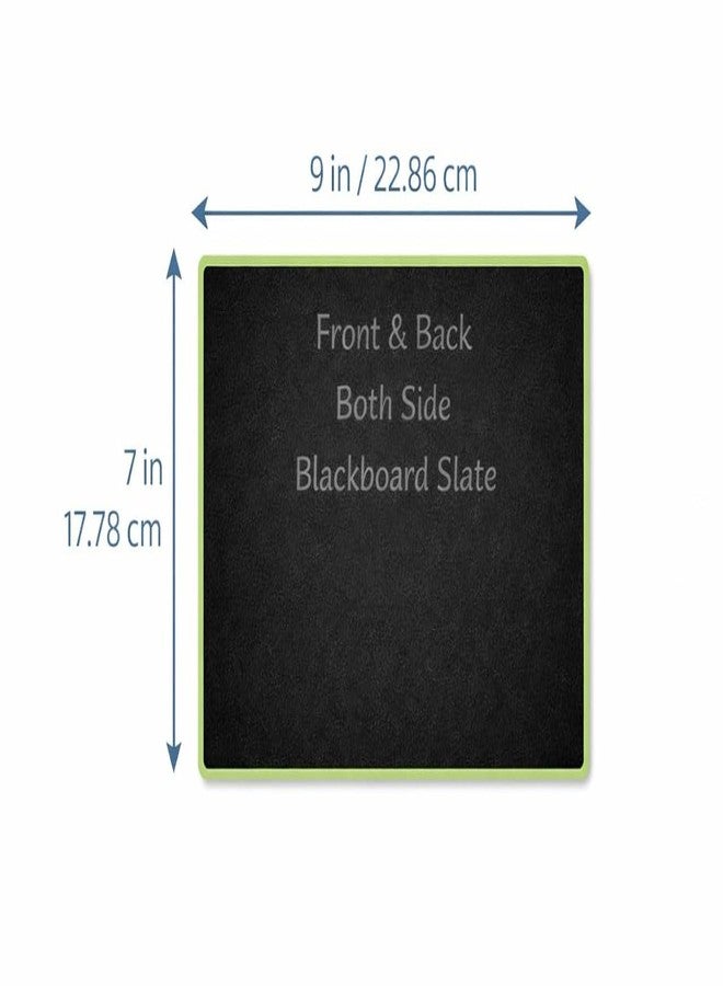 YAJNAS Small Double Sided Blackboard Slate | 7x9 Inch Kids Chalkboard | Pre-Writing Learning Toy | Writing & Drawing Practice Board with Colourful Frame - Image 3