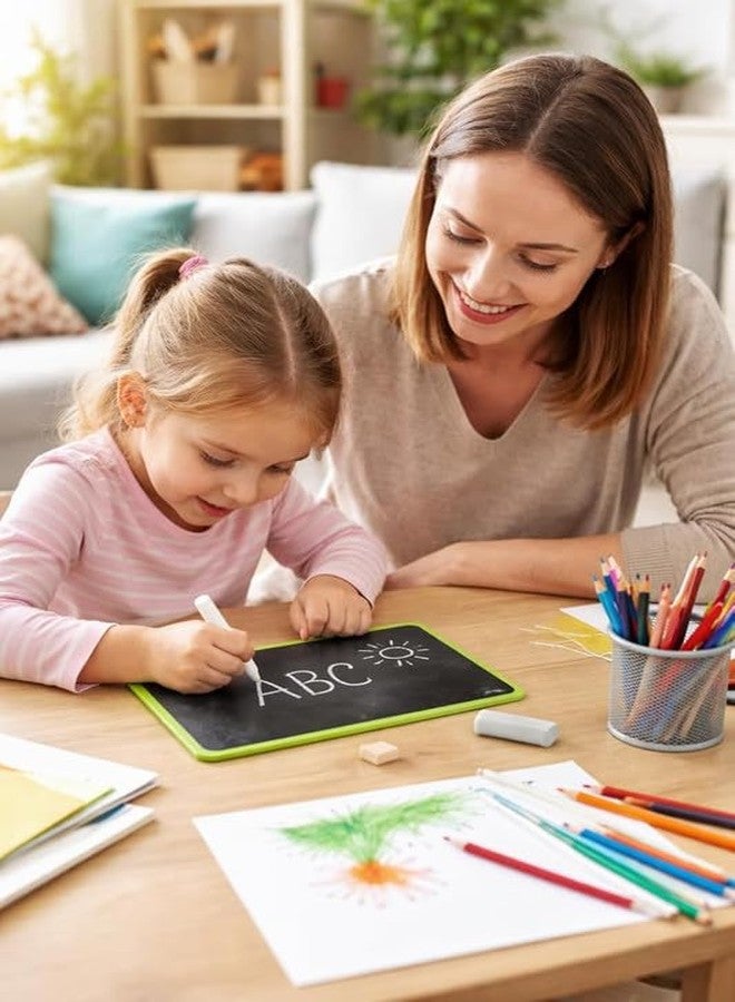 YAJNAS Small Double Sided Blackboard Slate | 7x9 Inch Kids Chalkboard | Pre-Writing Learning Toy | Writing & Drawing Practice Board with Colourful Frame - Image 2
