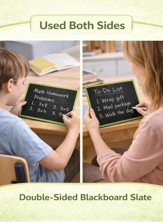 YAJNAS Small Double Sided Blackboard Slate | 7x9 Inch Kids Chalkboard | Pre-Writing Learning Toy | Writing & Drawing Practice Board with Colourful Frame - Image 4