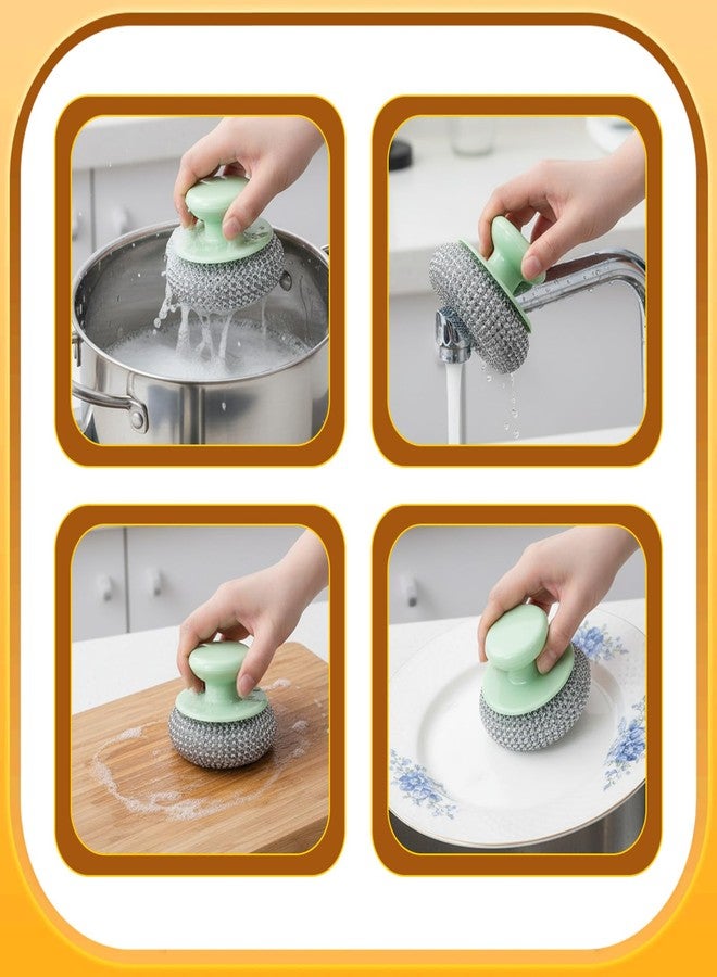 Yuomeaz 2Pcs Stainless Steel Wool Scrubber, Stainless Steel Scrubber with Handle, Heavy Duty Metal Wool Scrubbers for Sink, Pots, Kitchen Cleaning - Image 5
