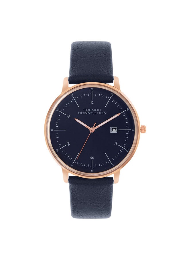French Connection 42mm Men's Quartz Watch with Blue Dial - Image 1