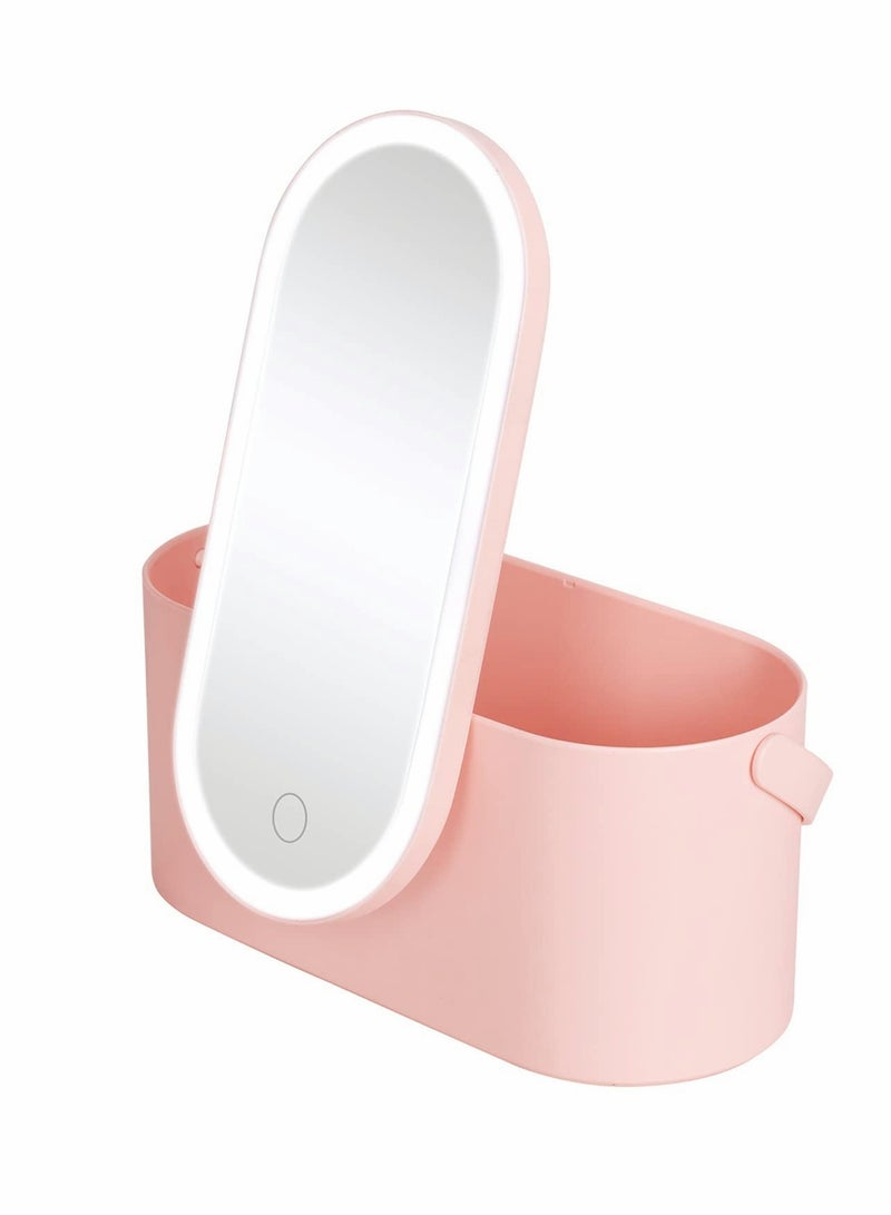 Portable Makeup Case with LED Light and Mirror, Versatile Cosmetic Organizer with Handle for Easy Storage - Image 1