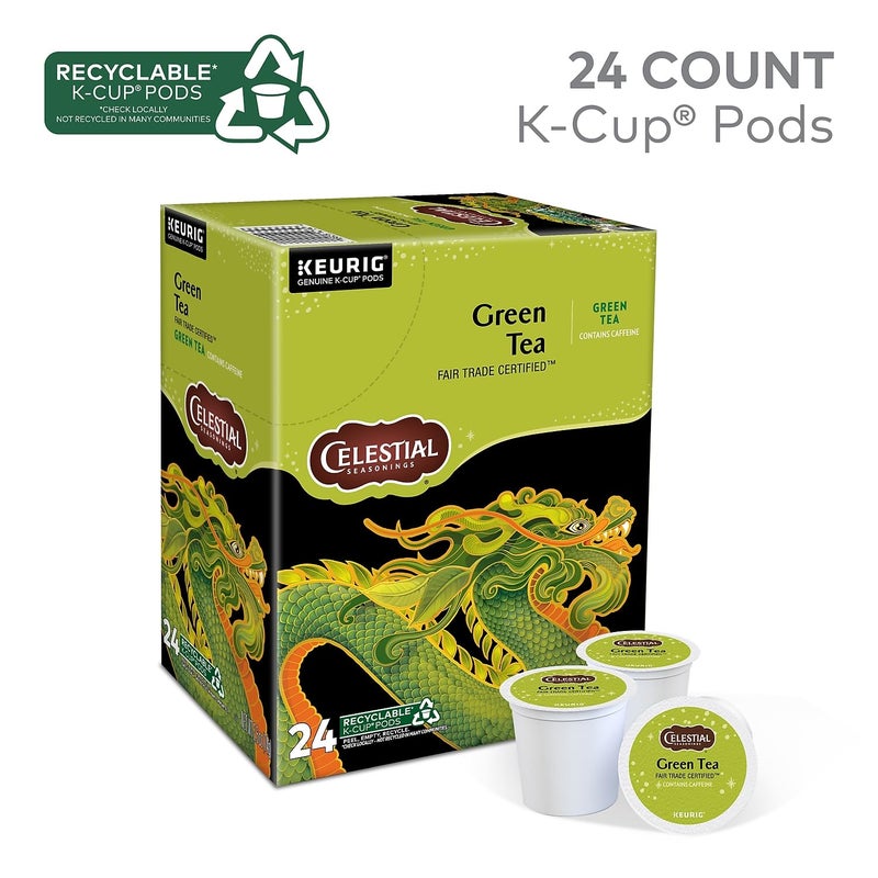 Celestial Seasonings Authentic Green Tea, K-Cup Portion Pack for Keurig K-Cup Brewers, 24-Count - Image 3