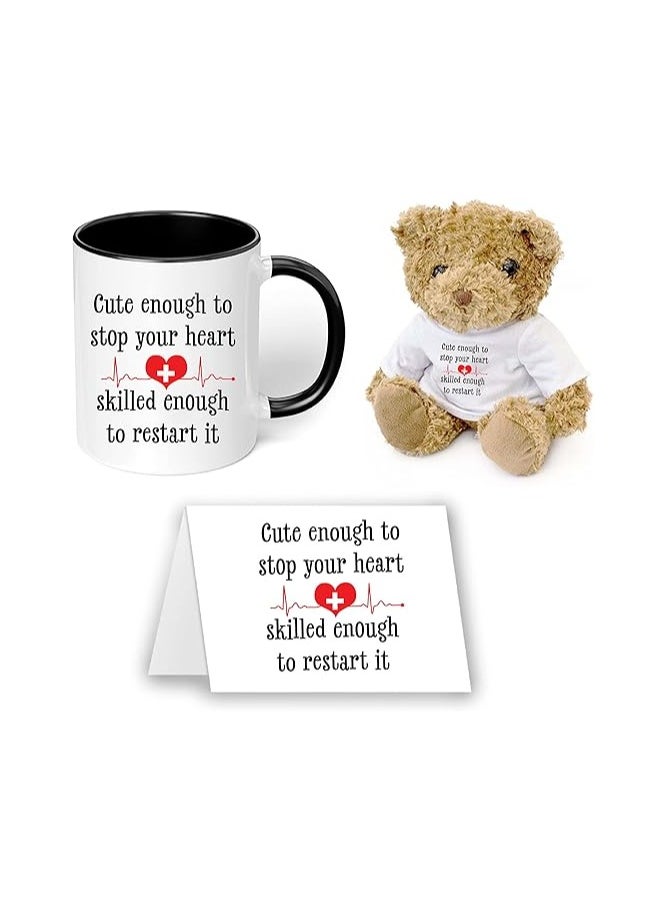 PRINTSHOP4ME - Nurses Day Teddy Bear Pack With Printed Ceramic Mug&Nurses Day Wishes Card Designs-Nursing Student Graduation Gift&Appreciation Gifts-Nurse Gift Idea Designs Printed - Image 1