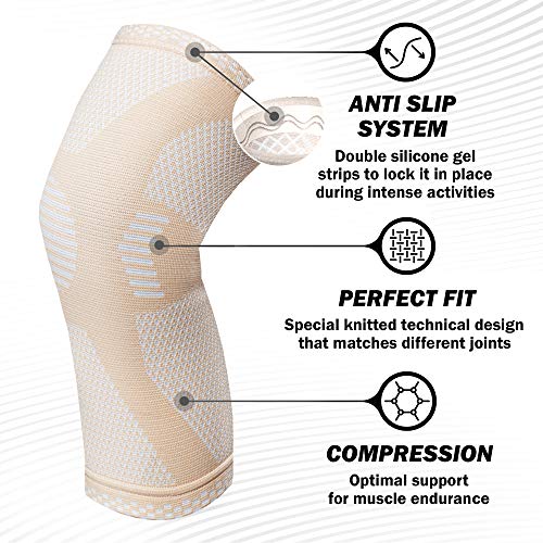 POWERLIX Leg Sleeve - Best Knee Brace for Leg Pain for Men & Women Knee Support for Running, Basketball, Weightlifting, Gym, Workout, Sports Please Check Sizing Chart (Orange, Large) - Image 5