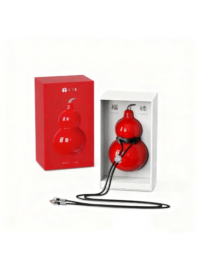 300ml Gourd-Shaped Insulated Water Bottle with Straw, Vacuum Flask with 12H efficient insulation and cooling, Leakproof Stainless Steel Cute Aesthetic Travel Water Bottle Red