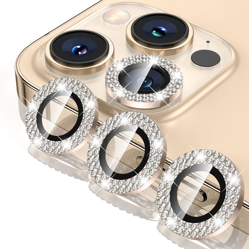Tensea for iPhone 14 Pro/iPhone 14 Pro Max Camera Lens Protector Bling, Protection Camera Cover Tempered Glass Screen Protector Diamond Metal Individual Ring for 14Pro 6.1" / 14 ProMax 6.7 inch 2022 - Image 1