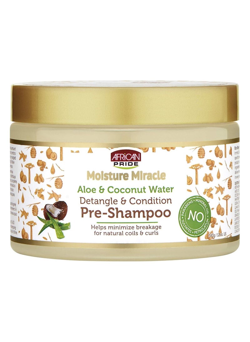 African Pride Pre-Shampoo with Aloe Vera and Coconut Water Helps Reduce Breakage for Natural Coils and Curls Detangles and Moisturizes 12 Ounce - Image 1