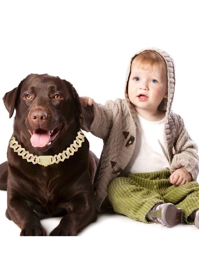KOLODOGO - Metal Cuban Diamond Dog Chain Dog Training Chain with Secure Buckle Pet Collars for Large Medium Dogs - Image 1