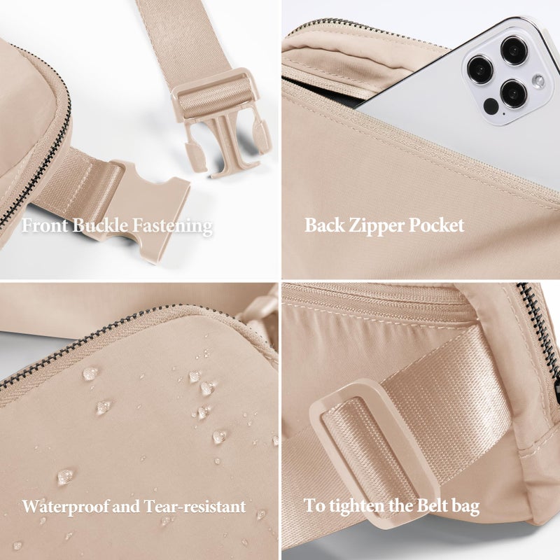 ODODOS Unisex Mini Belt Bag with Adjustable Strap Small Fanny Pack for Workout Running Traveling Hiking, Irish Cream - Image 5