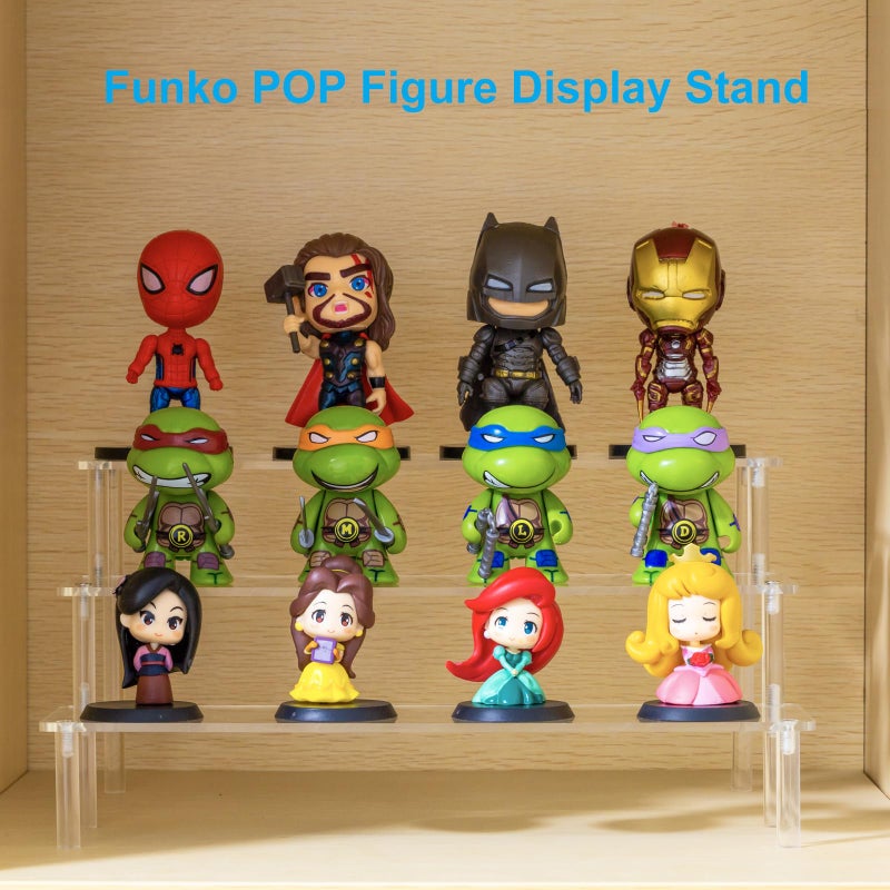 HENABLE 2PCS Large Acrylic Display Risers, Perfume Stand Organizer, Clear Acrylic Shelf Risers for Display Stands for Food, Tabletop Use, Amiibo Funko POP Figure, 3 Tier Clear Cupcake Stand Risers - Image 4