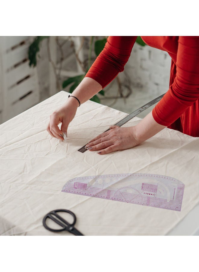 NIBEMINENT 6-Piece French Metric Clothing Ruler Set White/Pink - Image 3