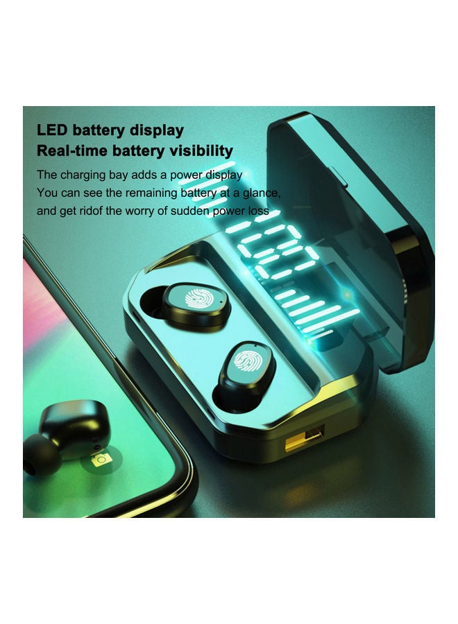 NIBEMINENT Bluetooth 5.0 TWS Headphones True Wireless Earphones Noise Cancelling Touch Control IPX7 Waterproof Invisible Earbuds Sports Headset with LED Digital Display Charging Case Black - Image 4