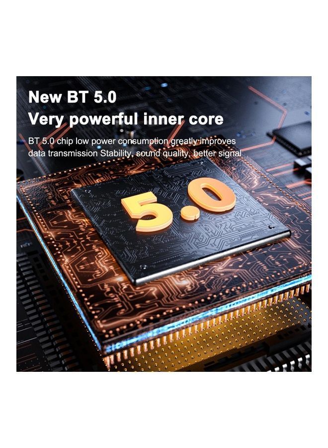 NIBEMINENT Bluetooth 5.0 TWS Headphones True Wireless Earphones Noise Cancelling Touch Control IPX7 Waterproof Invisible Earbuds Sports Headset with LED Digital Display Charging Case Black - Image 5