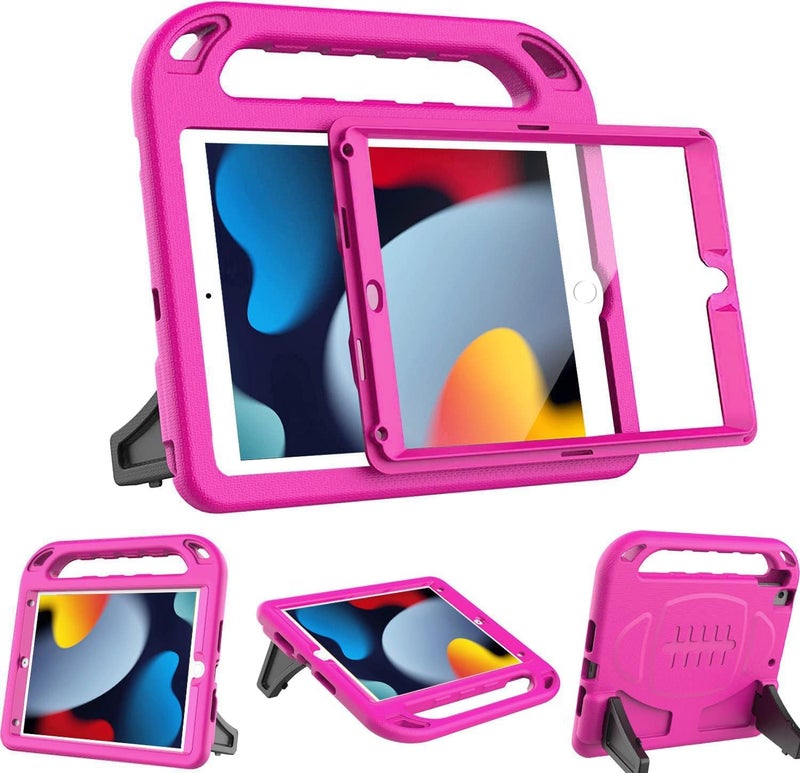 BMOUO Kids Case for iPad 9th/8th/7th Generation (iPad 10.2 Inch, 2021/2020/2019) with Built-in Screen Protector, Durable Shockproof Handle Stand iPad 9th 8th 7th Generation Case for Kids, Rose - Image 1