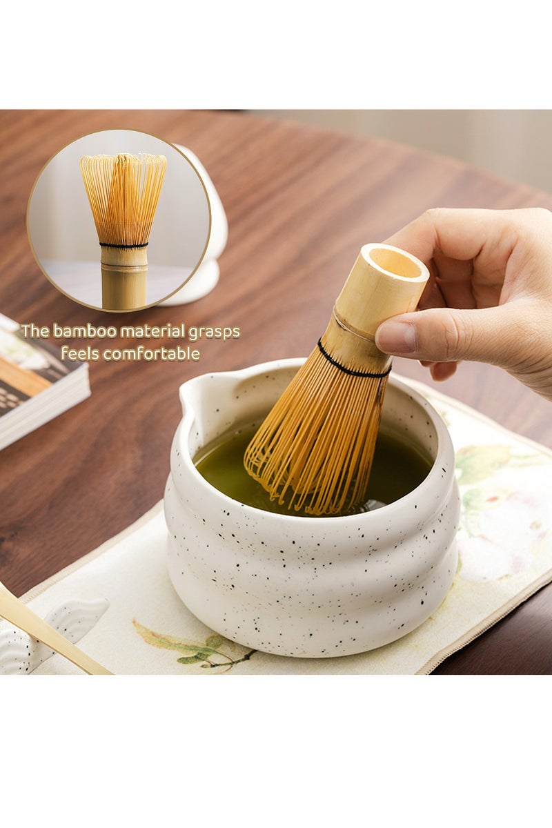 KINGMAZI 7PCS Matcha Whisk Set  -Matcha Whisk and Bowl Set, Matcha Kit Tea Set include Bamboo Whisk, Matcha Bowl, Scoop & Whisk with Holder, Sifter, Towel- Perfect Set for Matcha Enthusiasts - Image 3