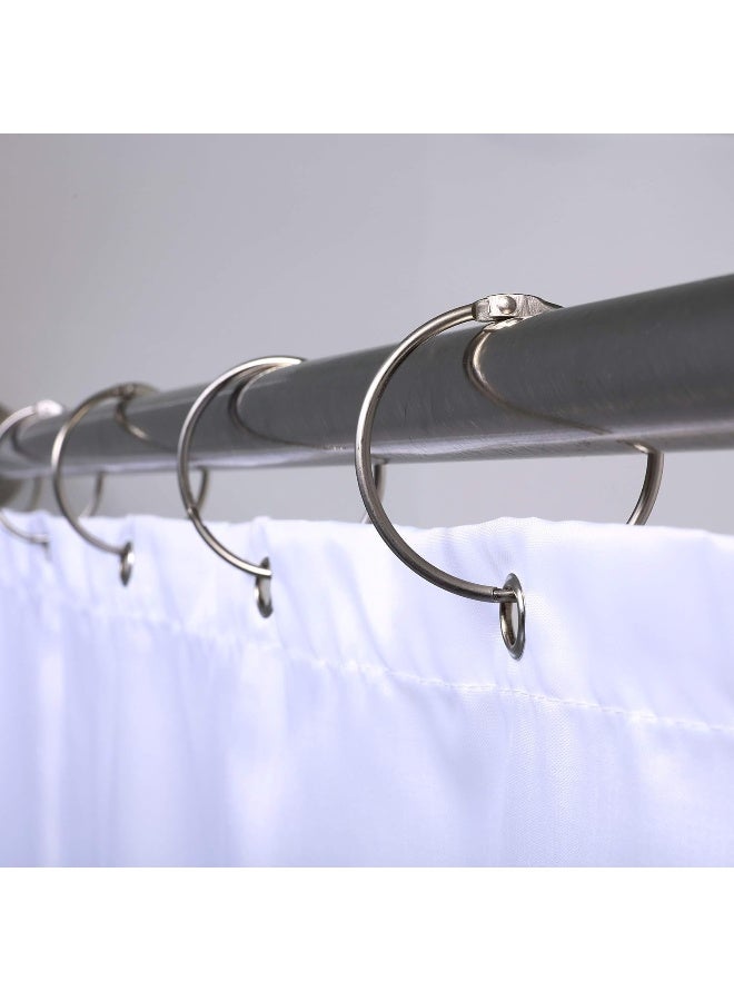 SlipX Solutions Brushed Nickel Simple Slide Shower Curtain Rings Provide Effortless Gliding on Standard Shower Rods Rust Resistant Snap Closure Set of 12 - Image 3