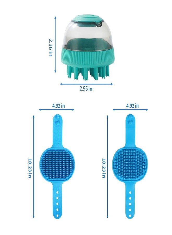 Lilpep Dog Grooming Brush, Lilpep Pet Shampoo Bath Brush Soothing Massage Rubber Comb with Adjustable Ring Handle for Long Short Haired Dogs and Cats (Blue, set) - Image 5