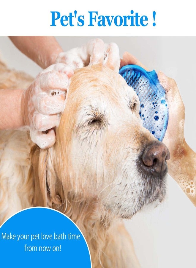 Lilpep Dog Grooming Brush, Lilpep Pet Shampoo Bath Brush Soothing Massage Rubber Comb with Adjustable Ring Handle for Long Short Haired Dogs and Cats (Blue, set) - Image 3