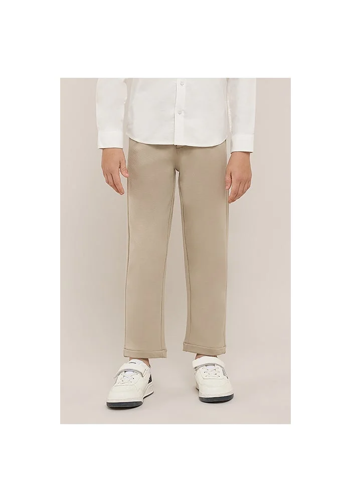R&b Solid Straight Fit Pants with Button Closure