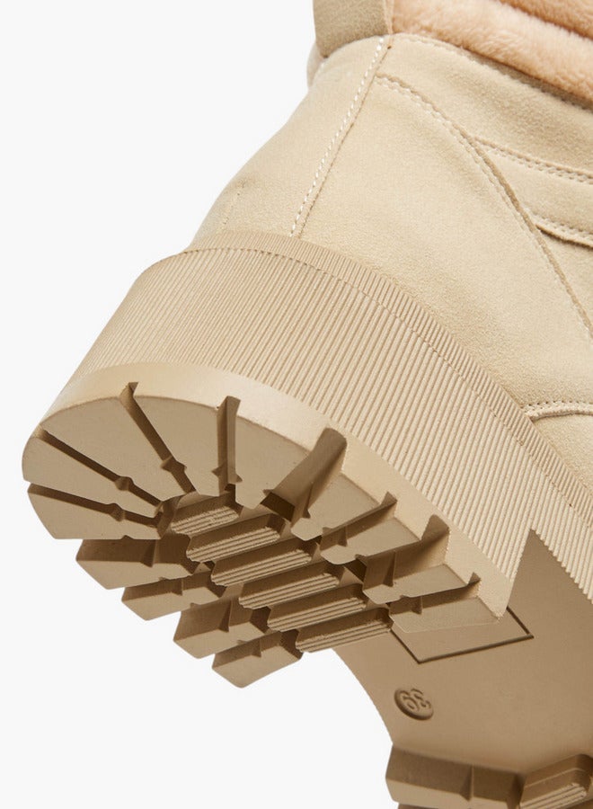 Flora Bella By Shoexpress Solid Lace-Up Ankle Boots with Pull Tab - Image 4